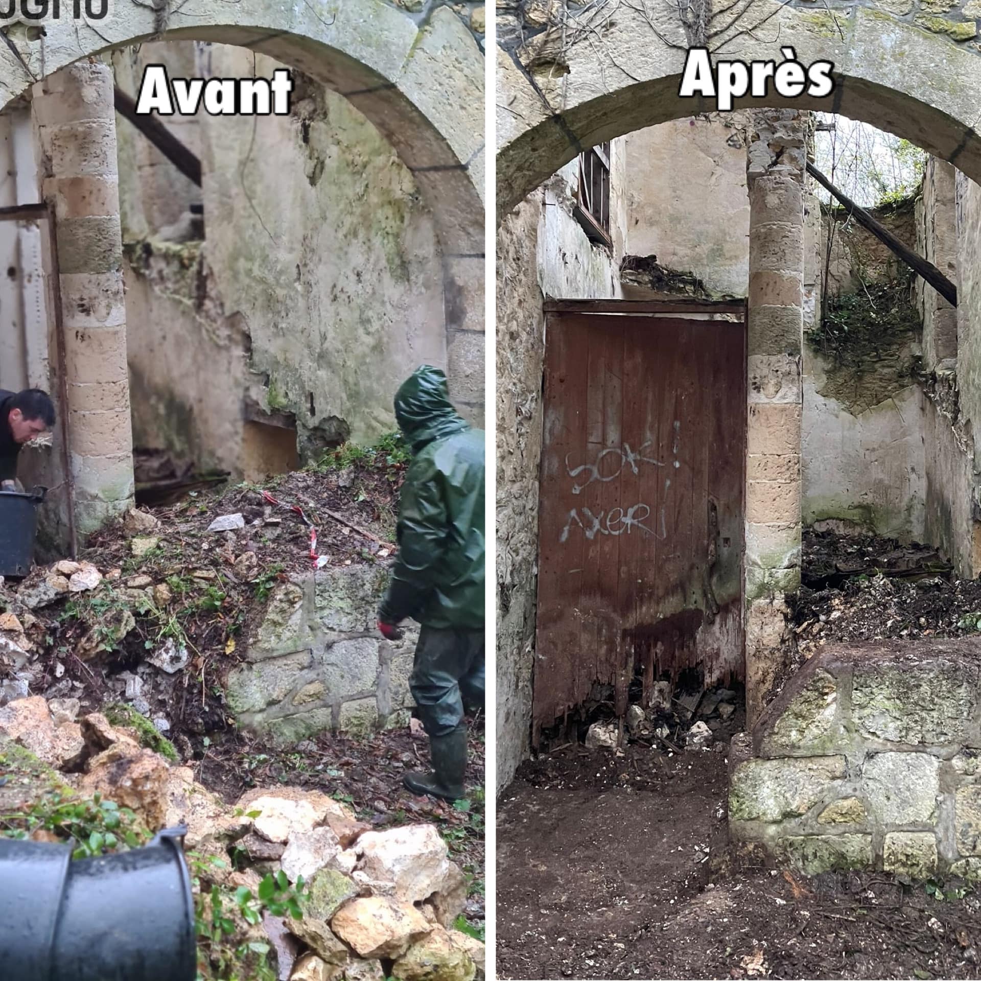 Travaux bénévole dans la crypte